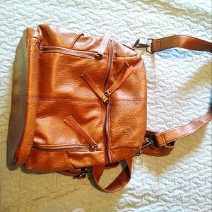 Faux leather backpack purse